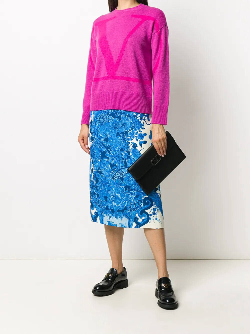 Valentino Garavani Floral-Print Mid-Length Skirt
