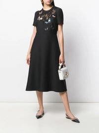 Valentino Garavani Embroidered Crêpe Couture Dress