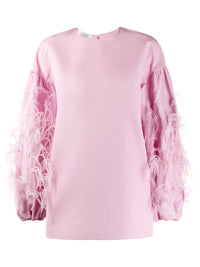 Valentino Garavani Feathered Sleeve Top