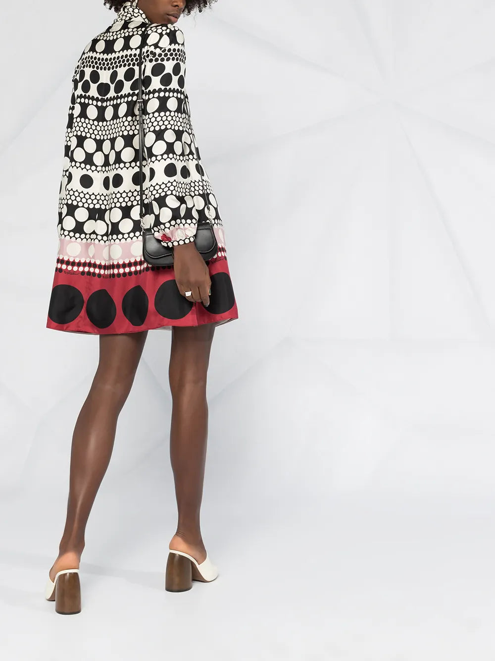 Valentino Garavani Long-Sleeve Polka-Dot Dress