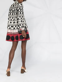 Valentino Garavani Long-Sleeve Polka-Dot Dress