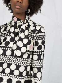 Valentino Garavani Long-Sleeve Polka-Dot Dress