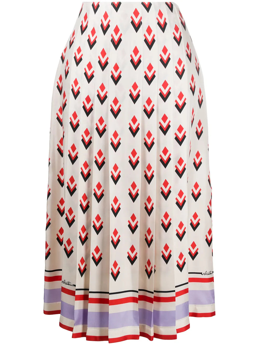 Valentino Garavani Pleated Graphic-Print Skirt