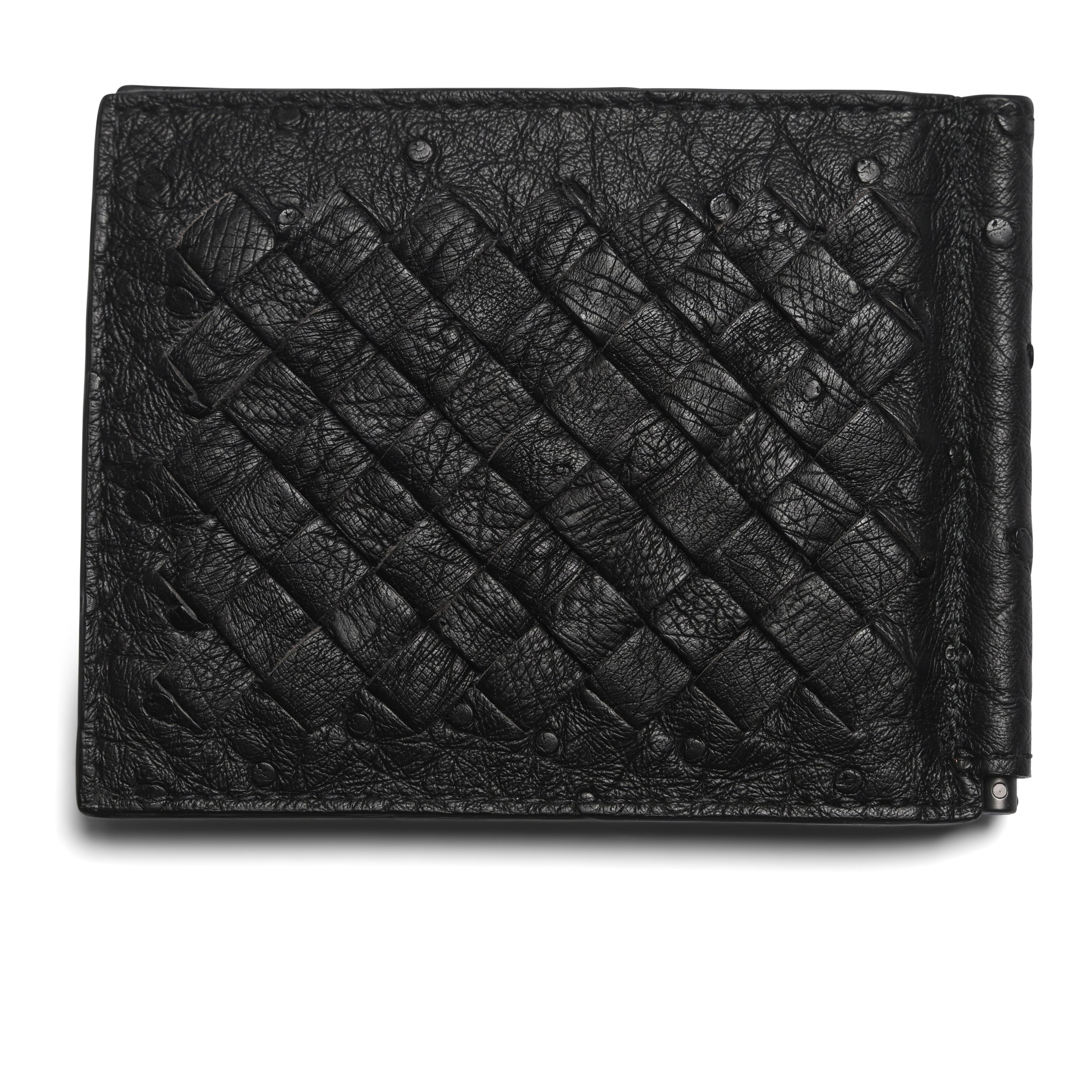 Bottega Veneta Intrecciato Ostrich Bi-Fold Wallet