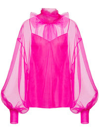 Valentino Garavani Bow-Detail Organza Silk Blouse