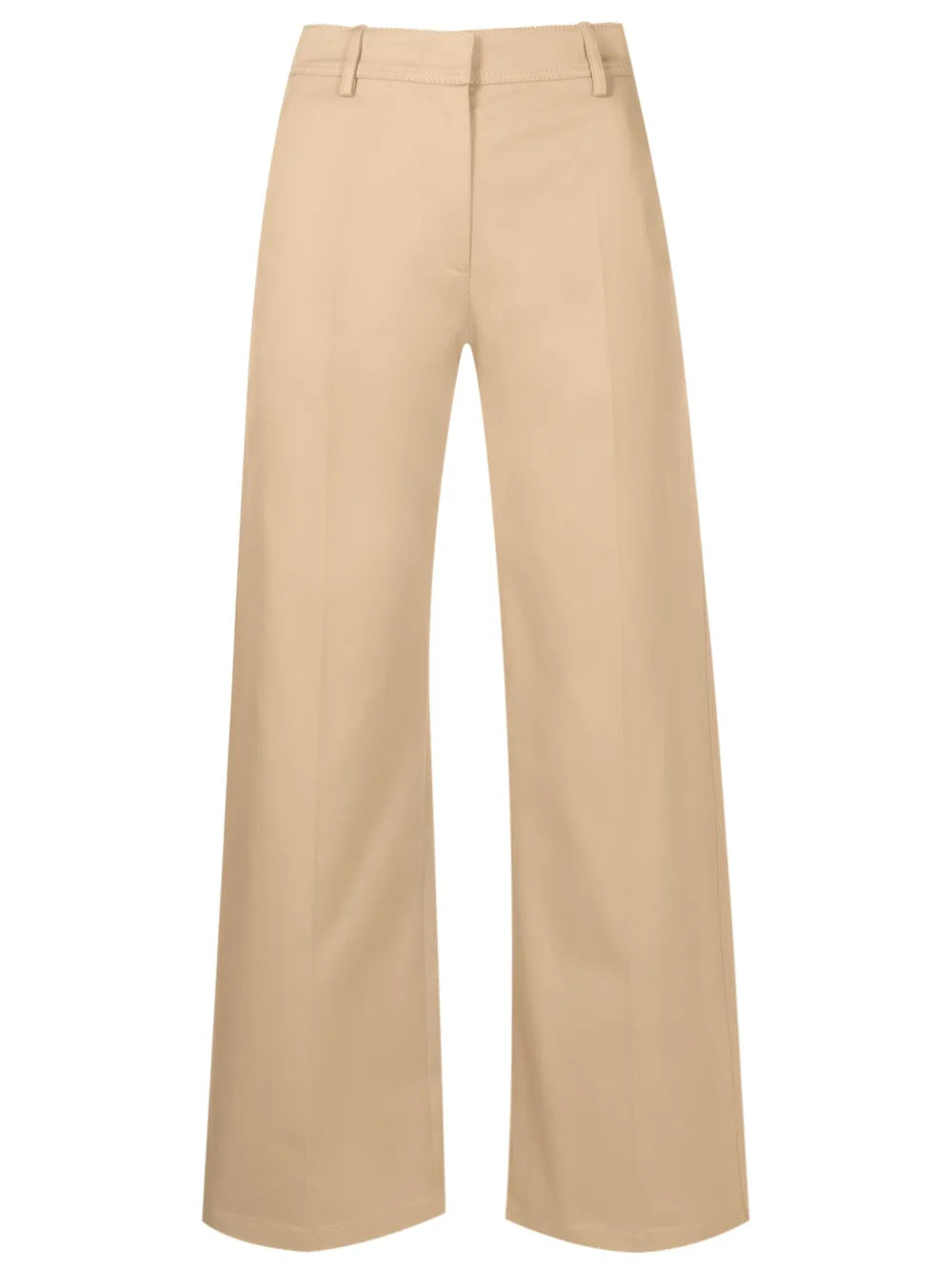 Valentino Garavani High-Rise Wide-Leg Trousers 40 Beige