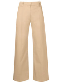 Valentino Garavani High-Rise Wide-Leg Trousers 40 Beige