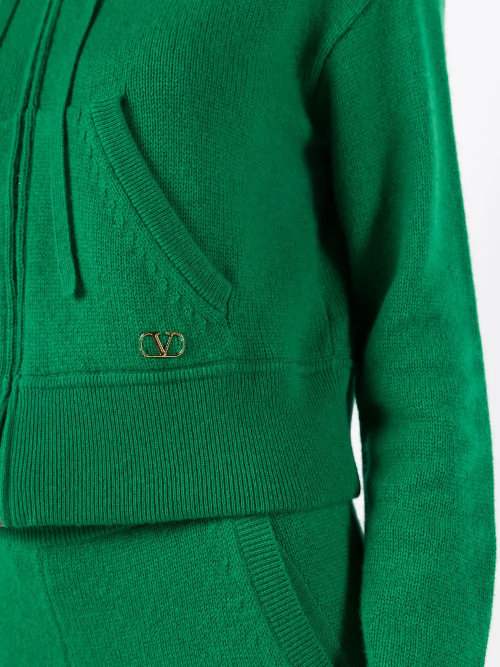 Valentino Garavani Logo-Plaque Cashmere Hoodie