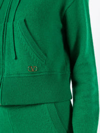 Valentino Garavani Logo-Plaque Cashmere Hoodie