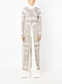 Valentino Geometric-Print Metallic-Finish Cape