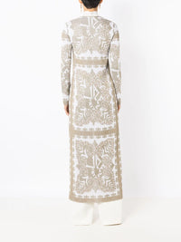 Valentino Geometric-Print Metallic-Finish Cape