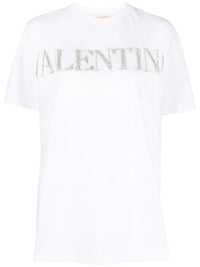 Valentino Garavani Crystal-Logo Cotton T-Shirt
