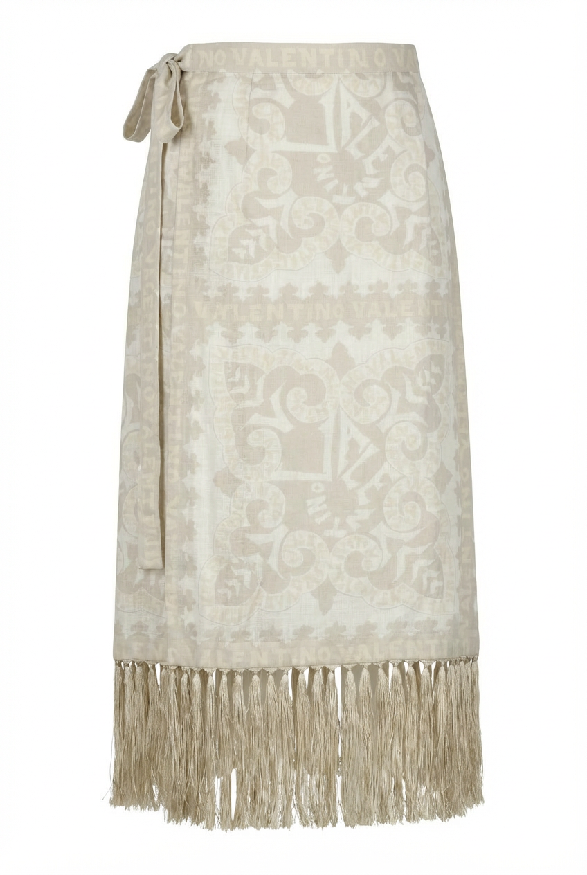 Valentino Adult Women'S Long Skirt In 100% Linen Fabric