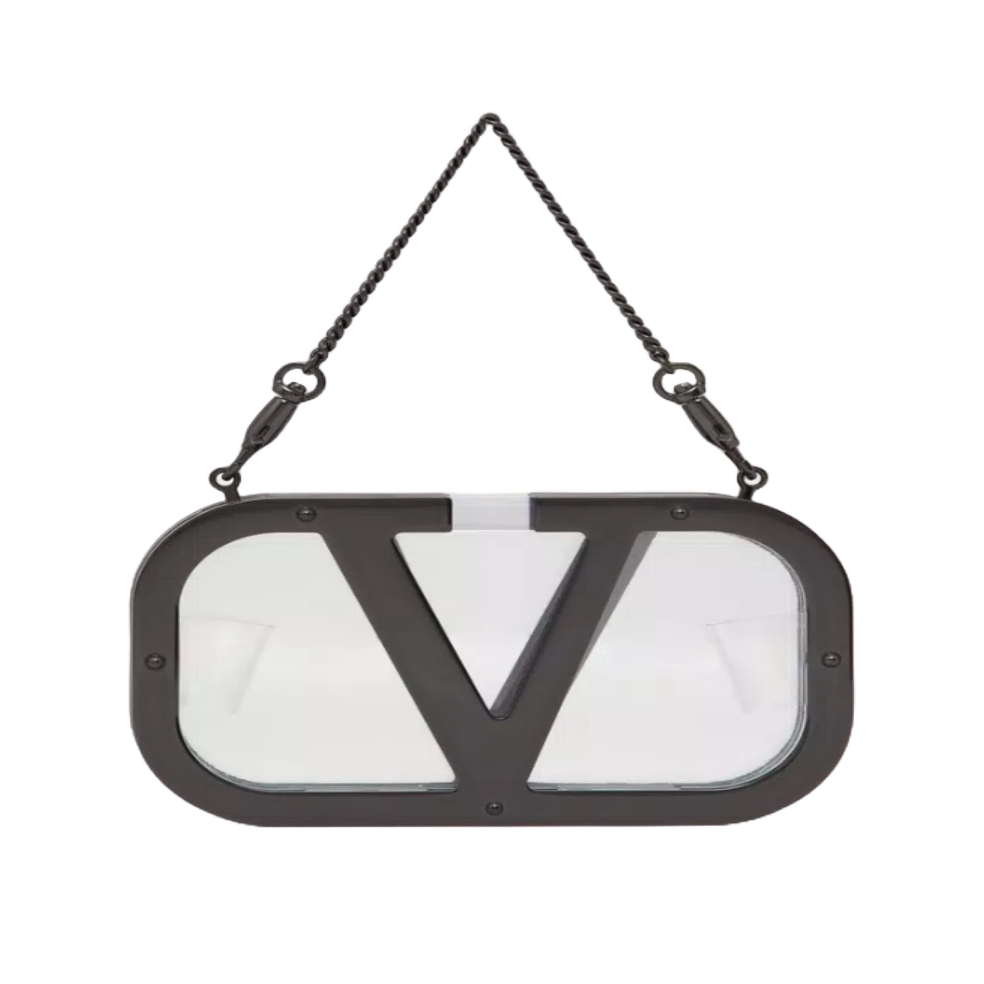 Valentino Garavani Logo-Plaque Clear Clutch