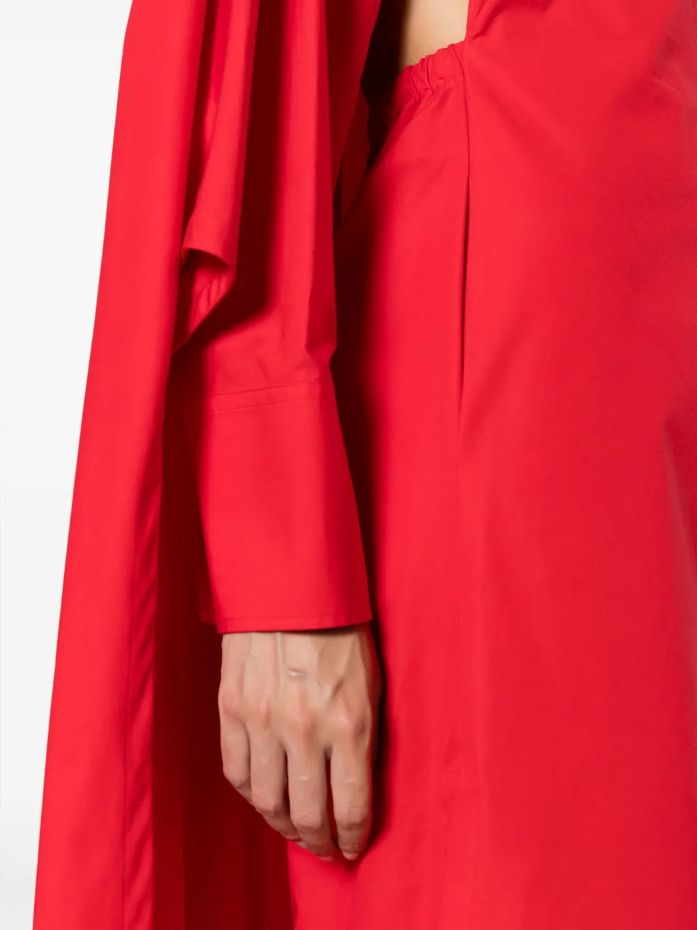Valentino Garavani Cape-Detail Cotton Maxi Dress 40 Red