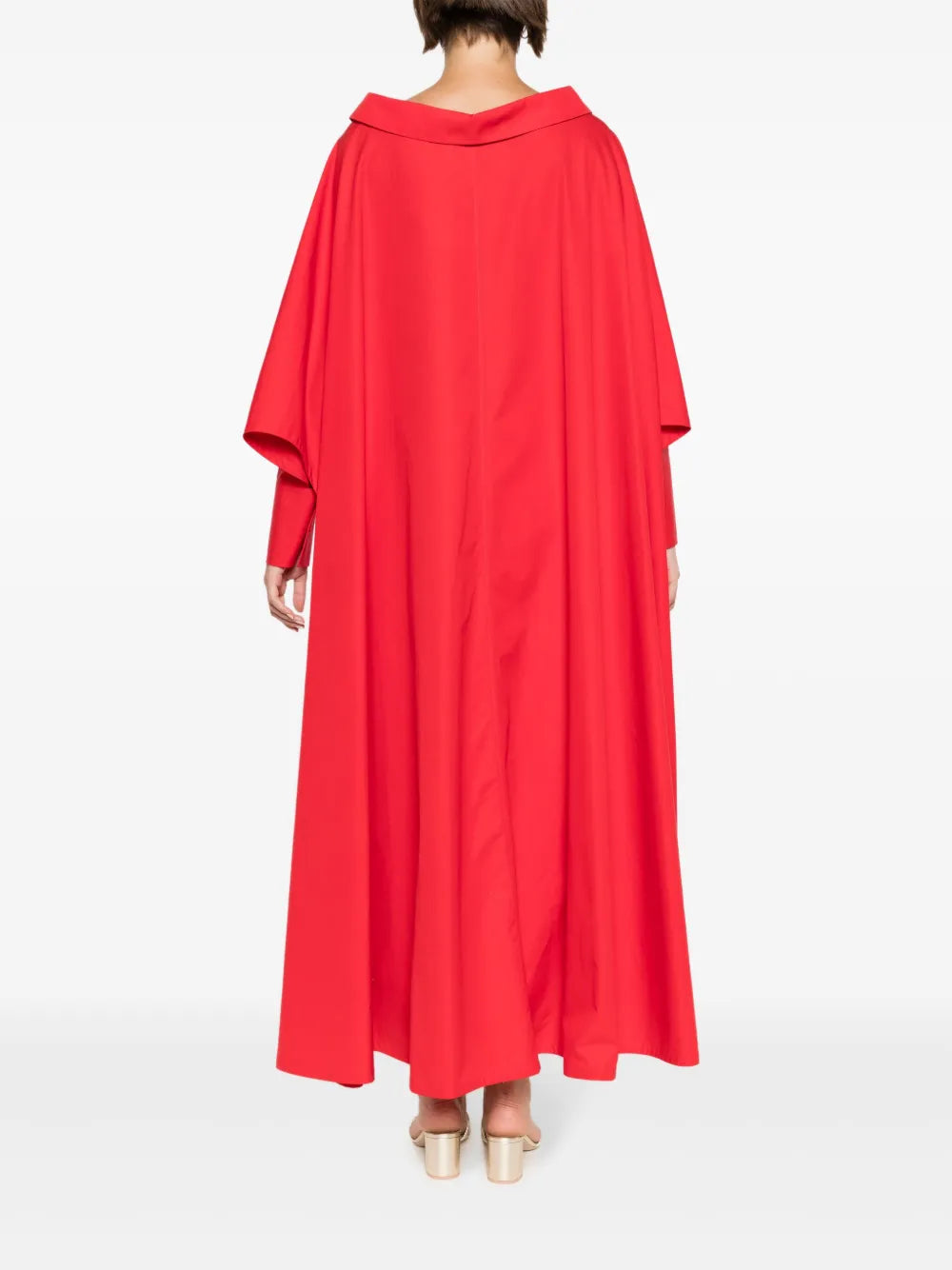 Valentino Garavani Cape-Detail Cotton Maxi Dress