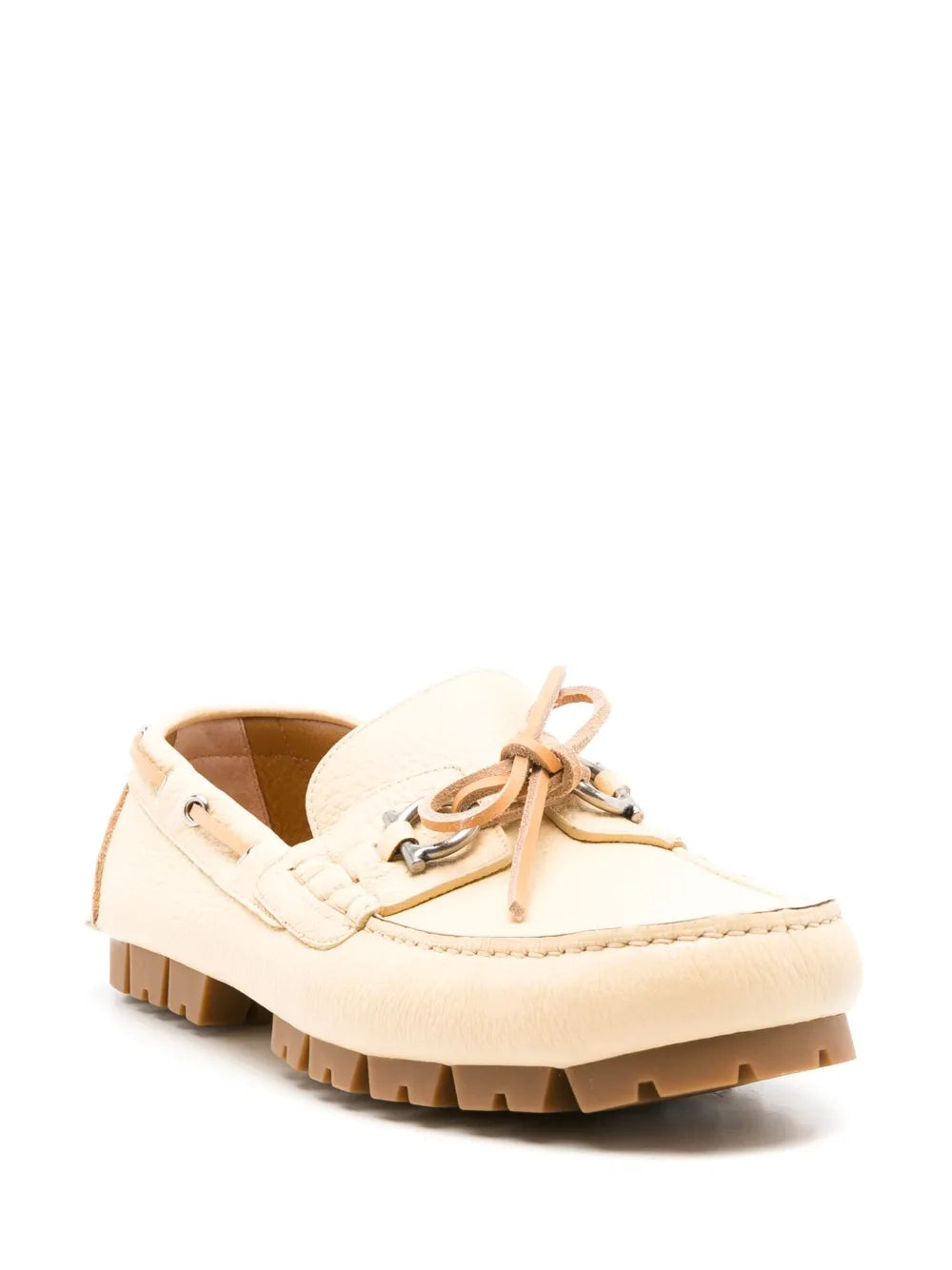 Ferragamo Injected Rock Leather Loafers