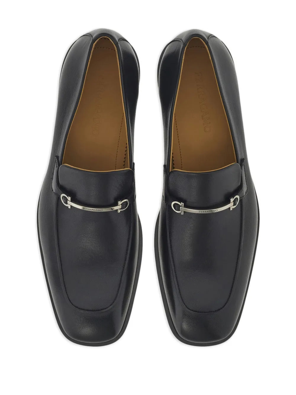 Ferragamo Gancini-Plaque Leather Loafers