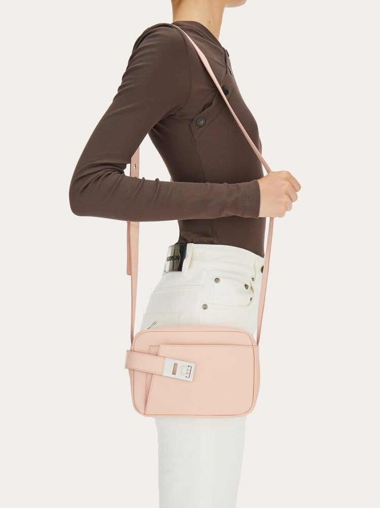Salvatore Ferragamo Salvatore Ferragamo Leather Camera Bag with Silver-Tone Detail