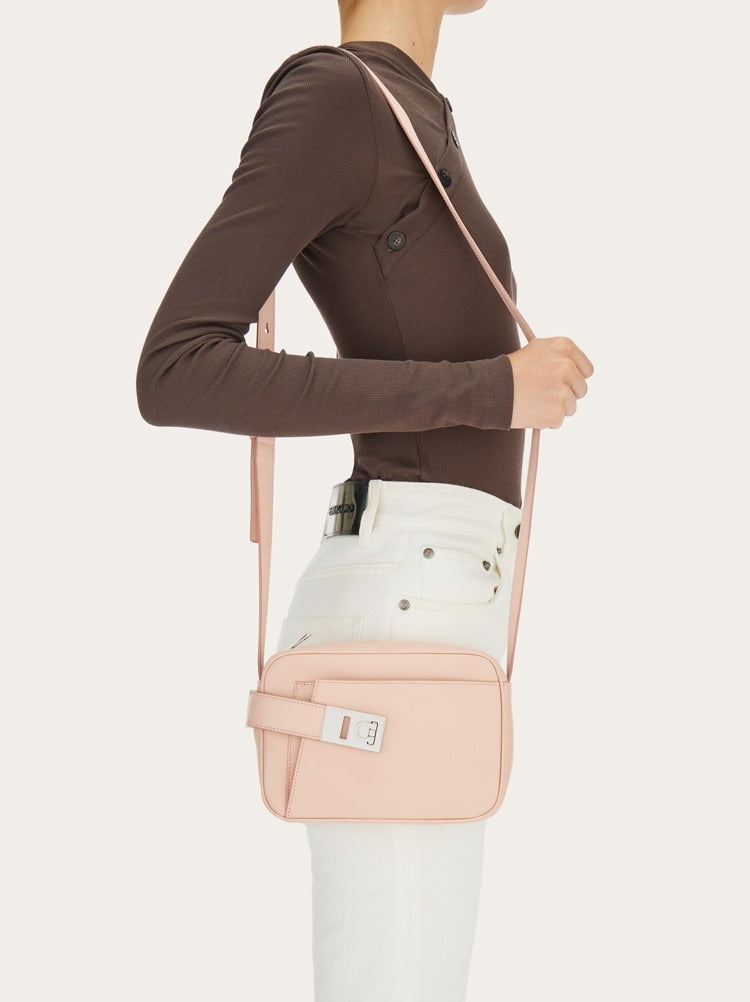 Salvatore Ferragamo Salvatore Ferragamo Leather Camera Bag with Silver-Tone Detail