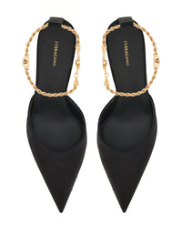 Ferragamo 70Mm Cable-Link Chain Satin-Finish Pumps