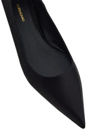 Ferragamo Cable-Link Chain Leather Ballerina Shoes