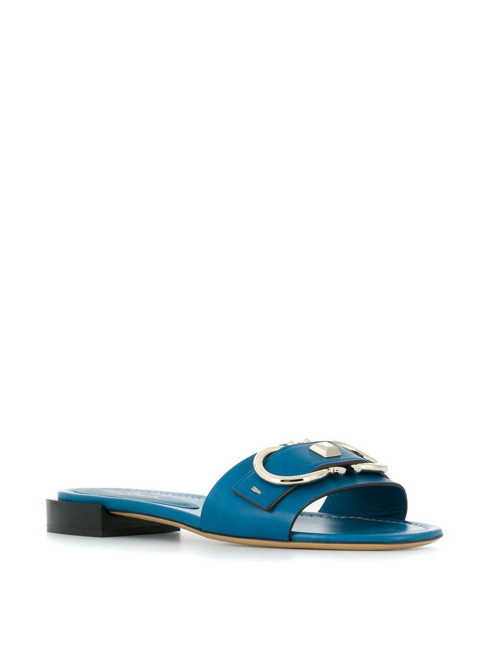 【SALVATORE FERRAGAMO】GANCINI SLIDE SANDALS Ferragamo Women's Leah Double Gancini Slide Sandals