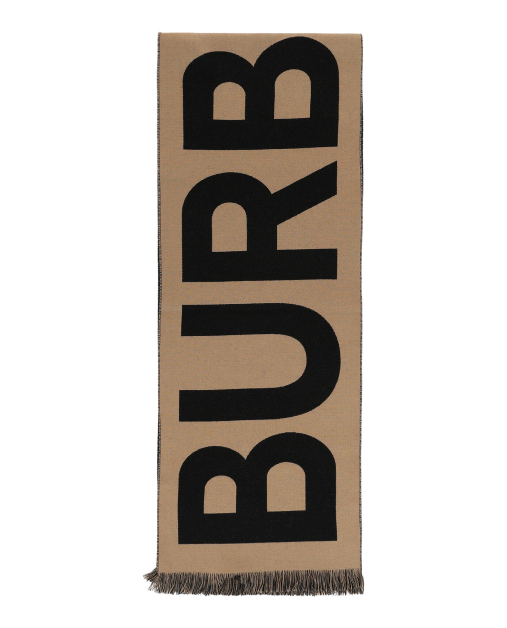 Burberry Womens Logo Wool Scarf Archive Beige