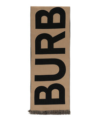Burberry Womens Logo Wool Scarf Archive Beige