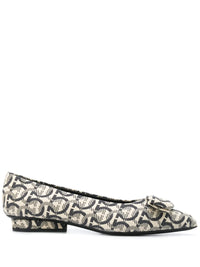 Ferragamo Viva Gancini-Woven Ballerinas
