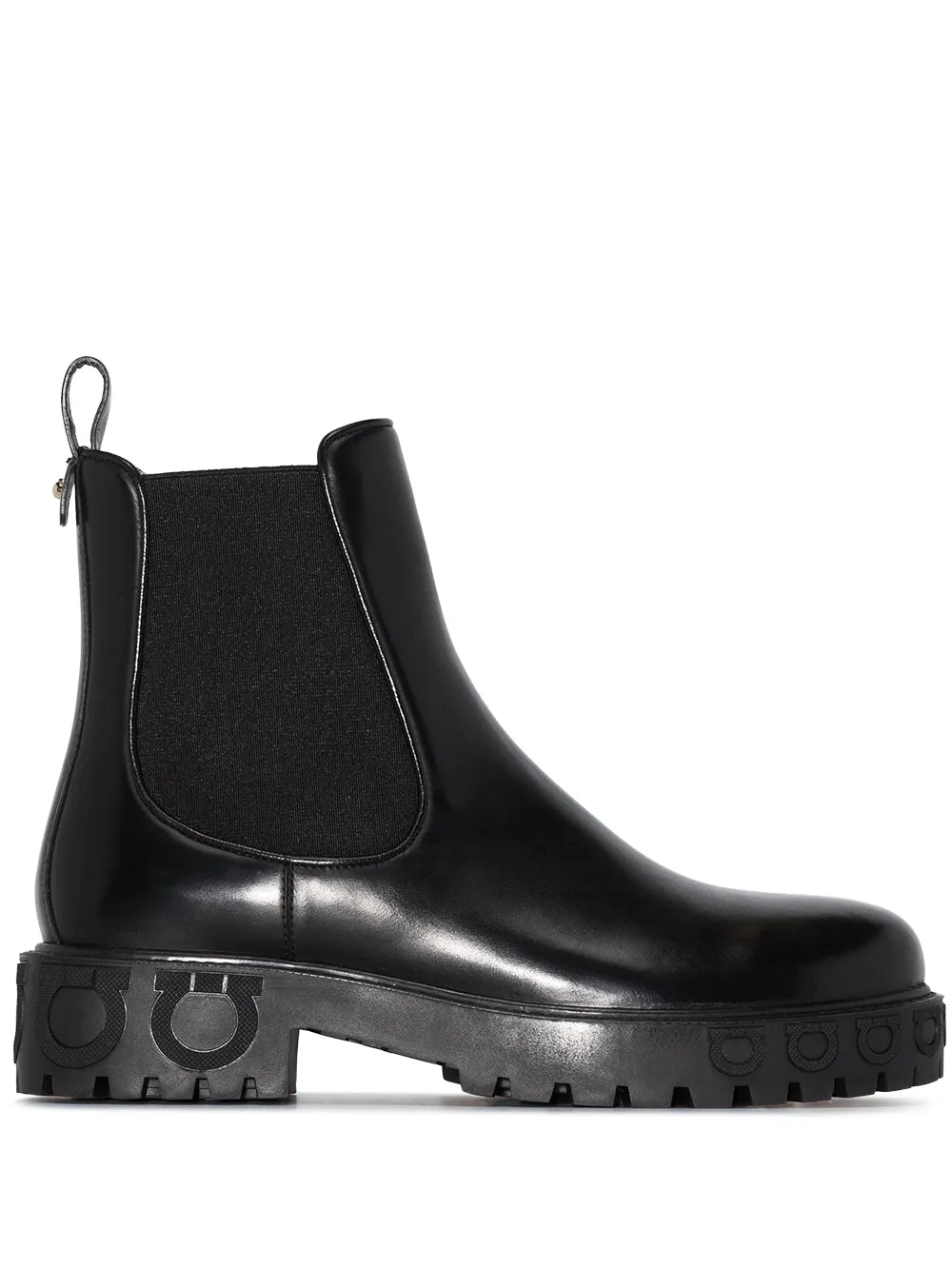 Ferragamo Gancini Logo Detail Chelsea Boots