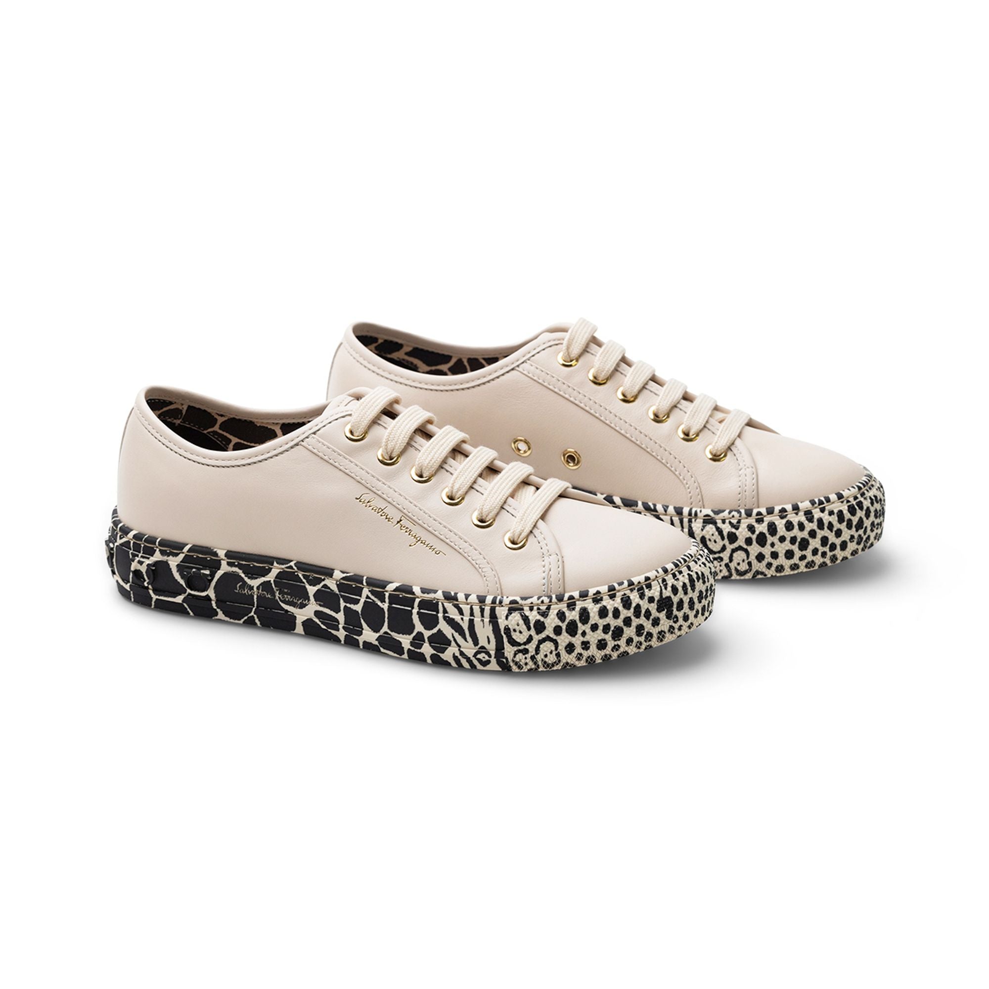 Ferragamo Gancini Printed-Sole Sneakers