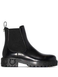 Ferragamo Gancini Logo Detail Chelsea Boots