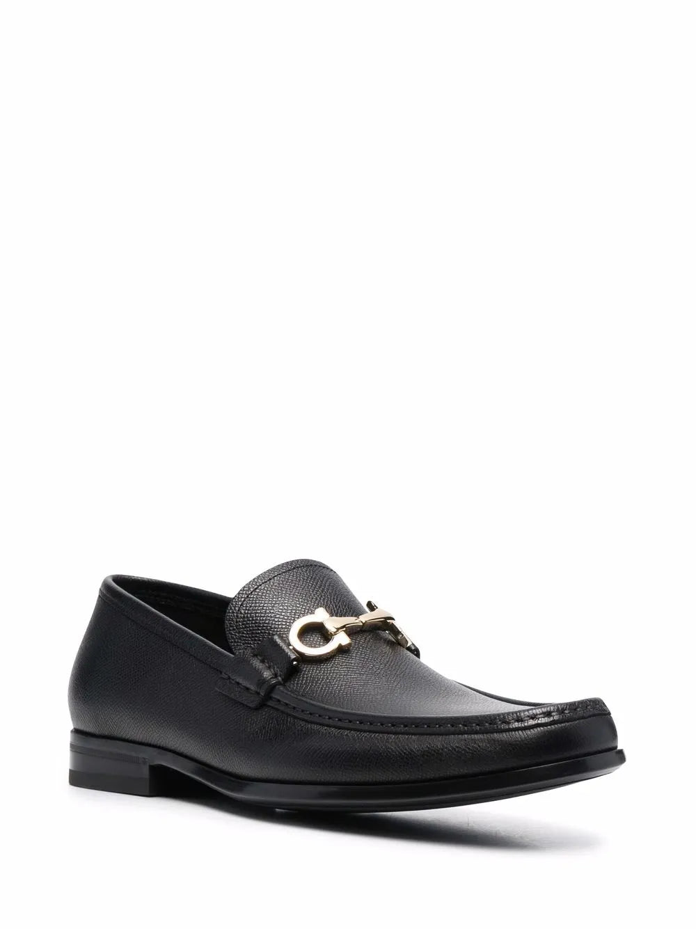 Ferragamo Gancini-Plaque Leather Loafers