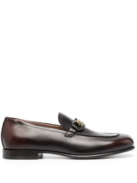 Ferragamo Gancini Square-Toe Loafers