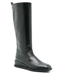 Ferragamo Wayde Leather Wedge Boots