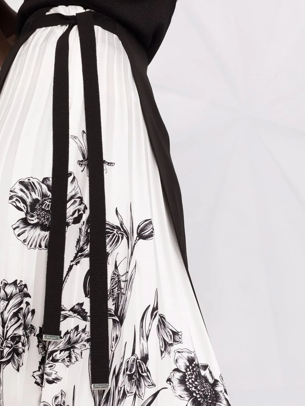 Ferragamo Pleated Silk Skirt