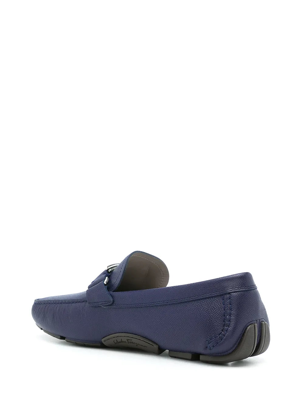 Ferragamo Blue Logo Plaque Loafers