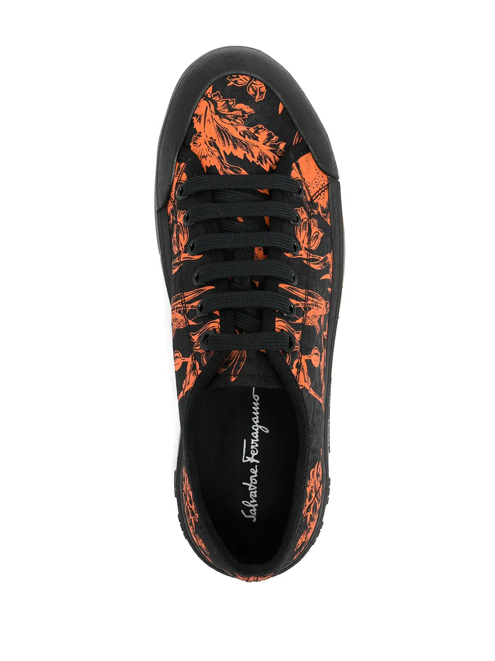 Ferragamo Pattern-Print Low-Top Lace-Up Sneakers
