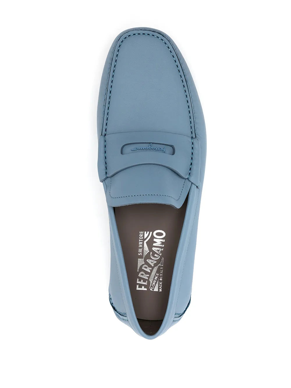 Ferragamo Round-Toe Leather Loafers