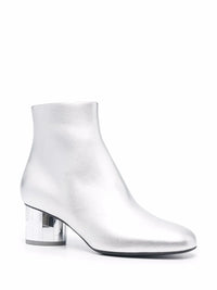Ferragamo Mirrored Heel Leather Ankle Boots