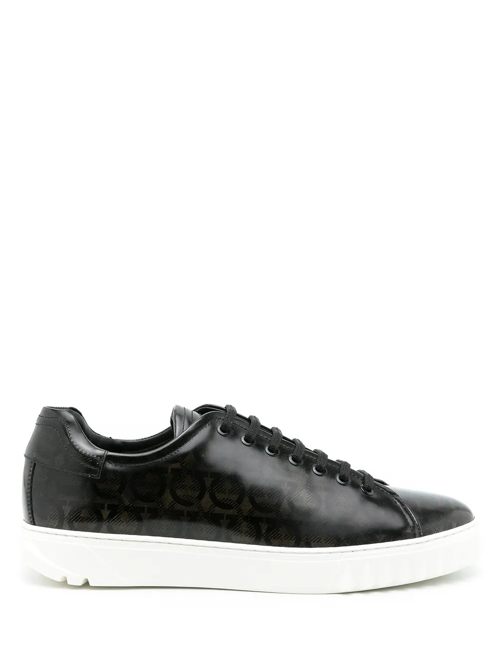 Ferragamo Cube Gancini-Print Sneakers