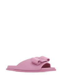 Ferragamo Bow-Detail Leather Flat Sandals