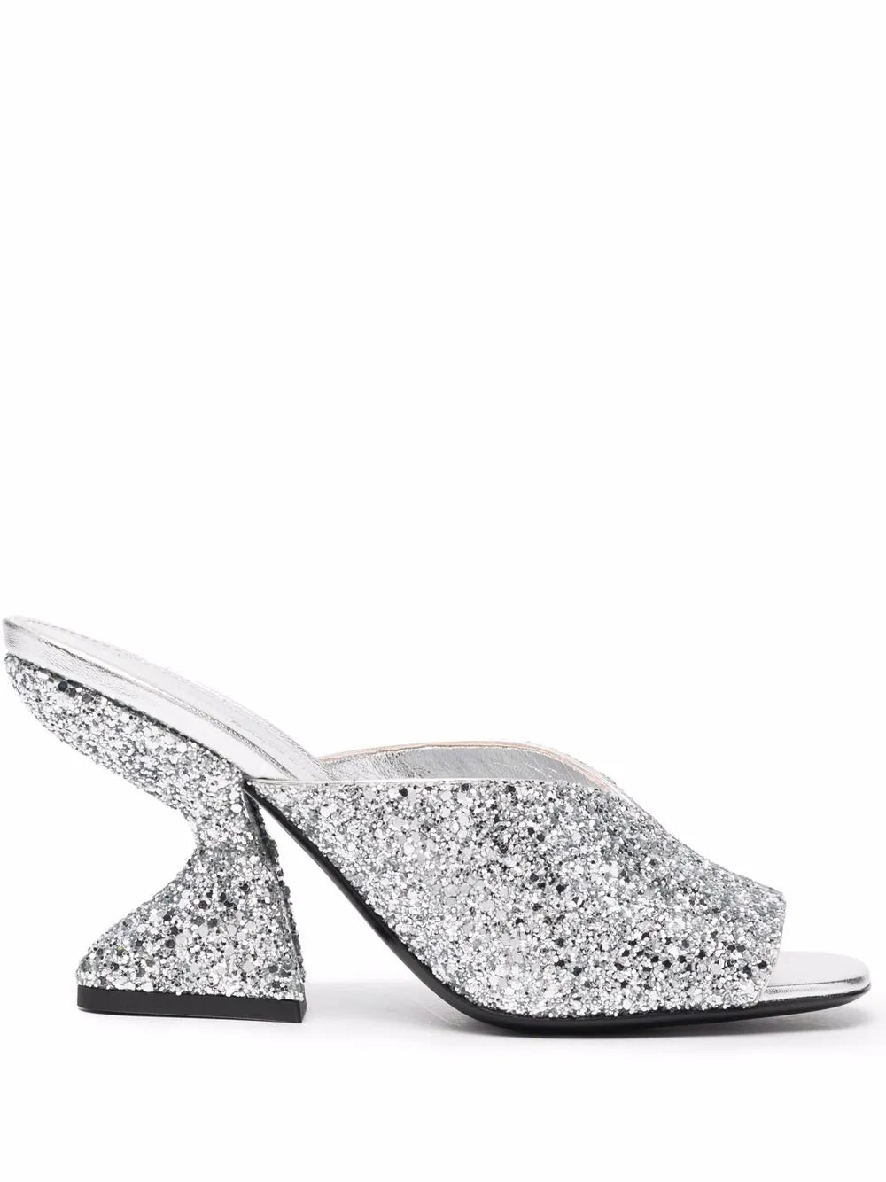Ferragamo 80Mm Sansu Metallic Glitter Sandals