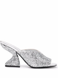Ferragamo 80Mm Sansu Metallic Glitter Sandals