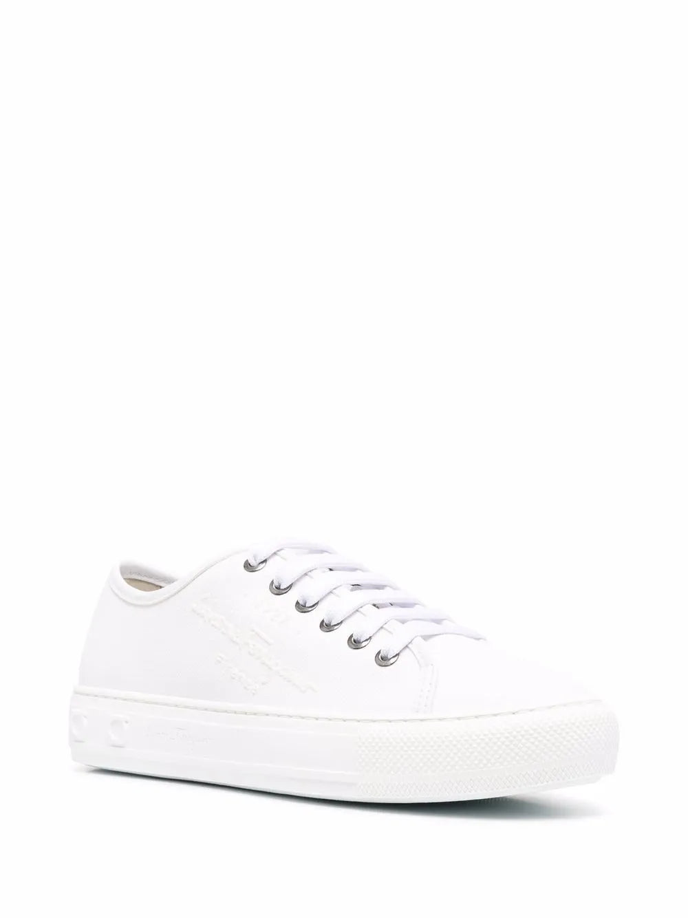 Ferragamo Embossed-Logo Low-Top Sneakers