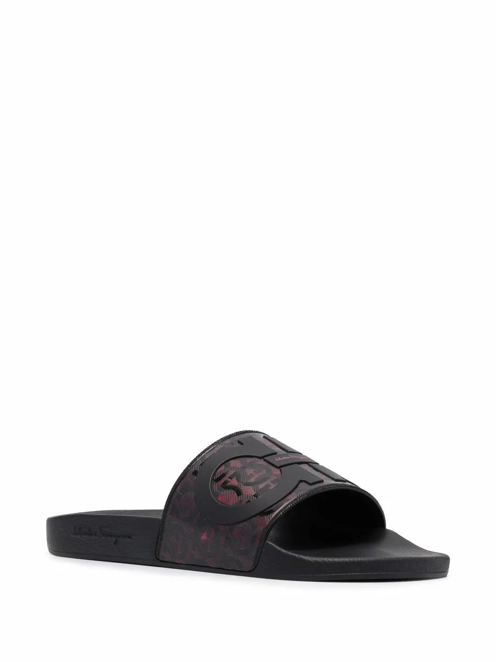 Ferragamo Groove Logo-Embossed Sliders