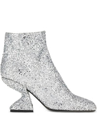 Ferragamo Glitter-Effect Sculpted-Heel Ankle Boots