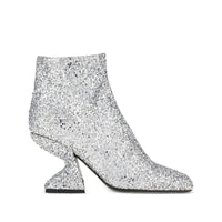 Ferragamo Glitter-Effect Sculpted-Heel Ankle Boots