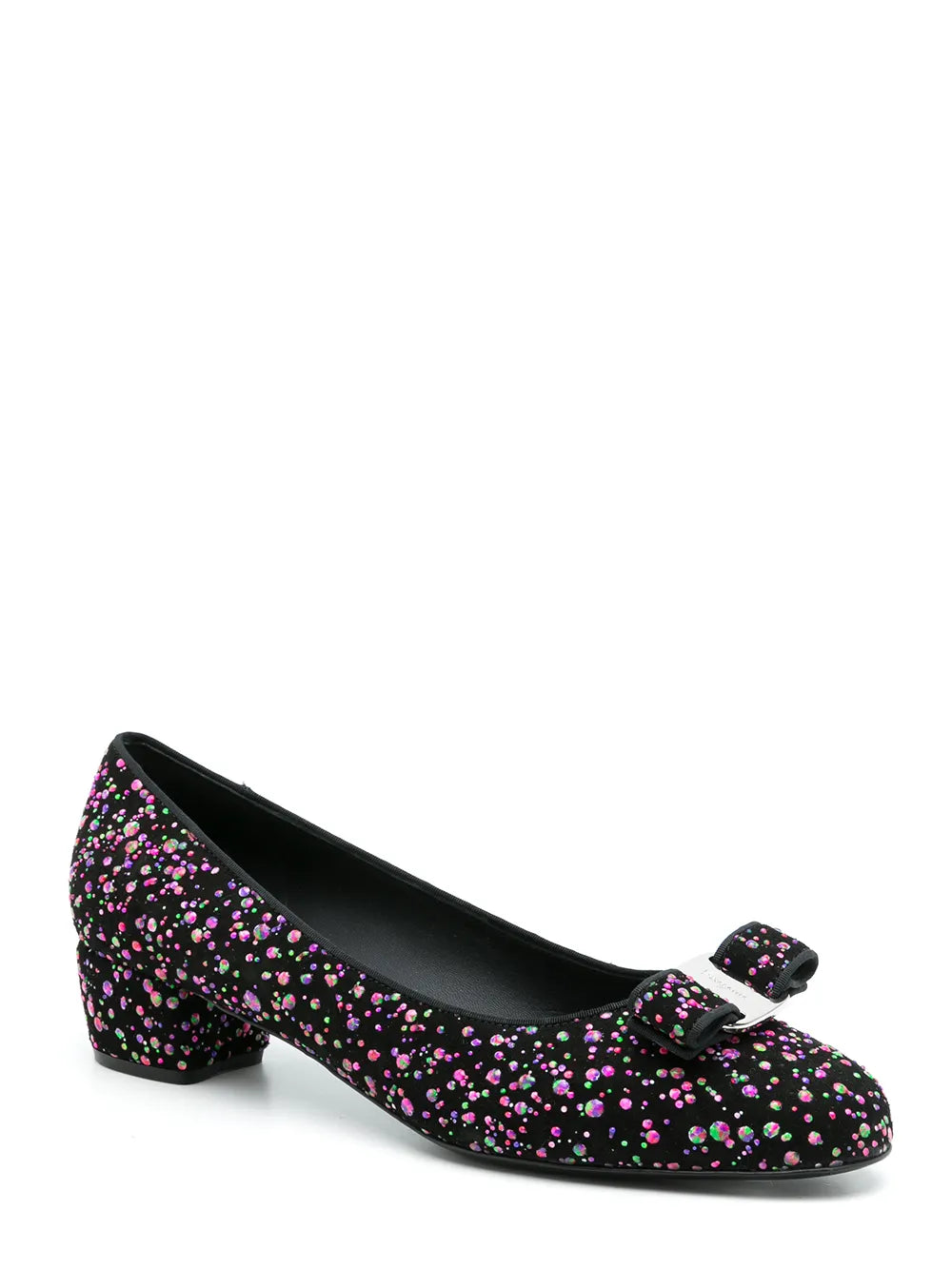 Ferragamo Vara Sequin-Embellished Pumps